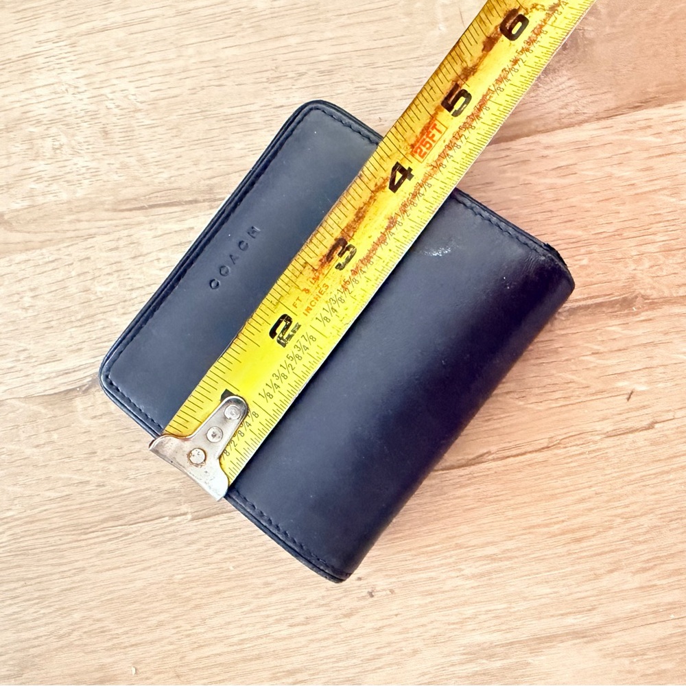 Vintage Y2K Coach Black Leather Wallet Bifold Snap Closure Coin Compartment - Picture 6 of 7
